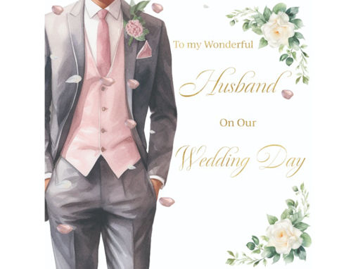 Picture of TO MY WONDERFUL HUSBAND WEDDING CARD